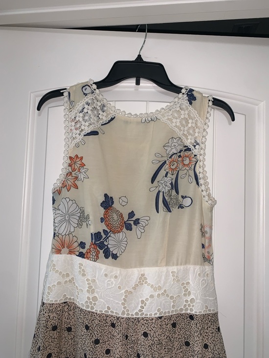 Anthropologie Leifnotes Women’s Boho Field Biology Floral Lace-Trim Maxi Dress - Picture 8 of 11